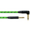 Cablu Instrument Jack 6.3mm Cordial Blacklight Edition 6M PR Green