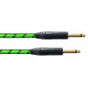 Cablu Instrument Jack 6.3 mm mono Cordial Blacklight Edition 6M PP Green